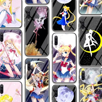 Ciciber vitrina za Xiaomi Redmi Opomba 8 9 10X 7 8A 10 9S 8T 9T A3 A2 6X 5X Pro Max Mix 2s Lite F1 Srčkan Sailor Moon Funda Capa