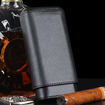 Cigar COHIBA Primeru Črno PU Usnje, usnjeni in cedrovine Obložene Potovanja Cigar Humidor Polje