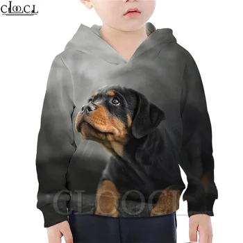 CLOOCL Družino Opremljena Dekle in Njen Rottweiler Pes Moda Hoodies Fant Dekle 3D Tiskanja Otroci Hooded Priložnostne Harajuku Otroci Vrhovi