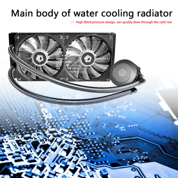 CPU Vode, Hladilnik 120 mm 4 Pin 2 Toplote-cevi Integrirana Hlajenje Radiator 2 Fan Heatsink za LGA 1200/2011/AMD/AM4 Črna