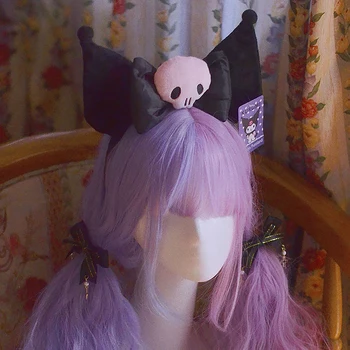 Dekleta Kuromi Naglavni Del Anime Moja Melodija Kuromi Hairband Kawaii Cosplay Opremo Fancy Pokrivala Za Ženske, Darila Halloween