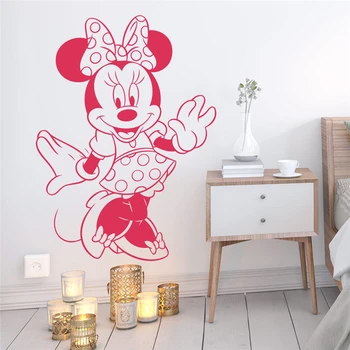 Disney Minnie Mouse Stenske Nalepke Spalnica Doma Dekor Dodatki Risanka Stenske Nalepke Vinyl Zidana Umetnosti Diy Ozadje