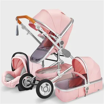 Dobra kakovost Baby Voziček Zložljiv Prevoz Visoko Krajine Zlato Rdeče Baby Voziček Novorojenčka Voziček Mati Pomočnik