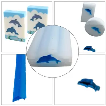 Dolphin Oblike Torto Silikonsko Plesni Diy Milo Model Cevi Toplotno odporni Piškotov Stolpec Plesni Sveče Obrti Plesni Kuhinja Orodje