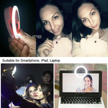 Duszake Selfie Obroč Svetlobe Telefona In Dodatno Razsvetljavo Noč Teme Selfie Povečanje Za IPhone Plus Samsung Pametni Telefon