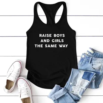Dvig Fantje in Dekleta Enako Črko T-Shirt Ženske Kratek Rokav Poletje Feministe Tee Srajce Grunge Tumblr Enakosti Vrhovi