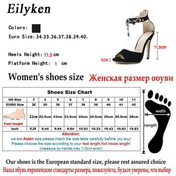 Eilyken 2020Summer Gladiator Sandali, Čevlji za Gleženj Trak Lady Stranka Čevlji Kristalno Poletje Ženske Sandali, Črna velikost 35-42