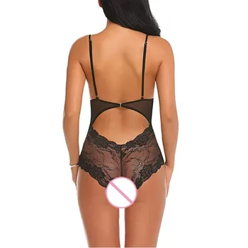 Erotično perilo za ženske spolne perilo Modni Plus Velikost Ženske Seksi Čipke Perilo Sleepwear Crossocheilus Bodysuit Bodydoll 2019