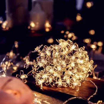 FIFLAME Garland Trakovi Razsvetljave na Baterijski Pogon LED Niz Vila Luči USB Kristalno Cvetje Za Notranjo Poroko Božič Decors