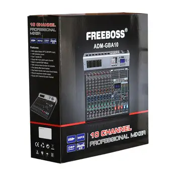 Freeboss ADM-GBA10 10 Kanal, 48V Fantomsko Napajanje Repaeat Učinek USB Play & Zapis Bluetooth Karaoke DJ console 99DSP Mešalnik Zvoka
