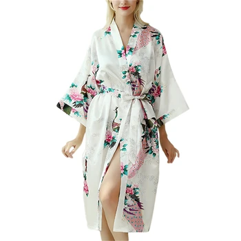 Gospa Seksi Kostumi Japonski Kimono Yukata Obleka s Pasom Saten Svila Jopico Pižamo Sleepwear Ženska Nemoteno Kopalno Haljo Obleke