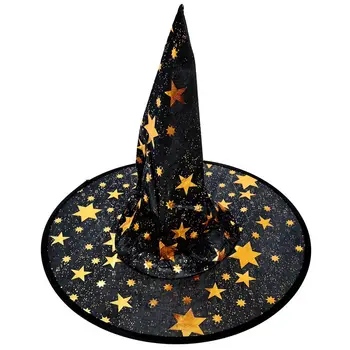 Halloween Kostumi Čarovnica Čarovnik sam Plašč s Kapo za Otroke, Fantje, Dekleta, Črna