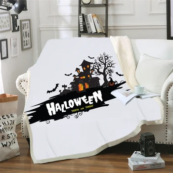 Halloween Plišastih Vrgel Odejo za Odrasle Sherpa Runo Design Mikrovlaken Bedspread Odejo na Posteljo, Kavč B1019
