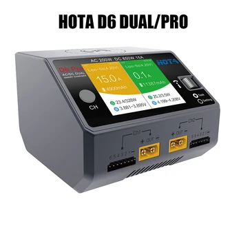 HOTA D6 Dvojno D6 Pro Smart Polnilec AC200W DC650W 15A za Lipo, NiMH, LiIon Baterija z iPhone, Samsung Brezžično Polnjenje