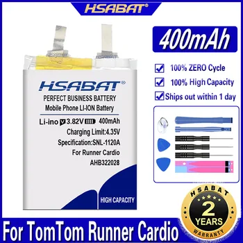 HSABAT AHB322028 400mAh Vrh Zmogljivost Baterije za TomTom Runner Kardio Watch Baterije