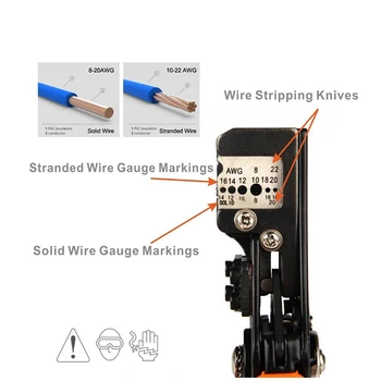 IWS-0822 IWISS plier Samodejno Luščenje Klešče žica striptizeta Multi-funkcijo elektrikar žice Kabel Rezalnik 0.3-8mm2 ročno Orodje
