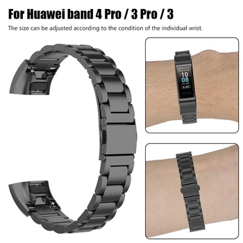 Iz nerjavečega Jekla, Nadomestni Trak za Zapestje Watchbands za Huawei Band 4 Pro Pas 3 Pro Zamenjavo Barve Manšeta Zapestnica