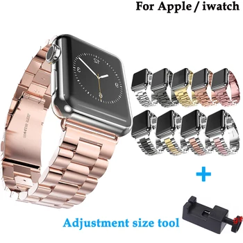 Iz nerjavečega Jekla, trak moda za apple 42mm/38 mm/44/40mm Za iwatch serije 4/3/2/1 pametno gledati watchband+Prilagoditev velikosti orodje