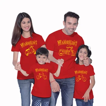 Jahanje Družino T Shirt Družino Ujemanja Obleke Mama Skuter in Oče Motocikel in Otrok, Kolesarska majica s kratkimi rokavi
