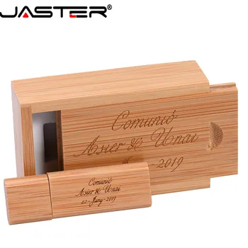 JASTER (brez LOGOTIPA) lesene usb + box usb flash drive pendrive 4GB 8GB 16GB 32GB 64GB fotografija, poročna darila