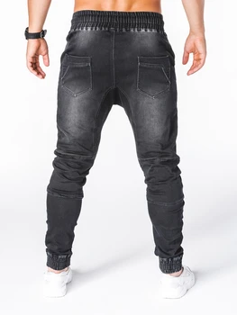 Jeans Sweatpants Moda za Moške Denim Tovora Hlače z Več žepi Vrečasta Moške Hlače Hlač Kombinezon Hlače Joggers
