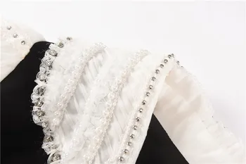 Jeseni Letnik Čipke Mozaik Mini Obleke Za Ženske Do Leta 2020 Vzletno-Pristajalne Steze Oblikovalci Elegantno Beading Ženska Obleka Vestidos