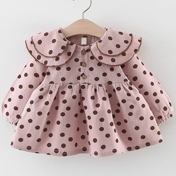 Jeseni Otroci Obleko Dekleta Tiskanih Obleke Baby Lepo Obleko otroška Oblačila 0-3 Let