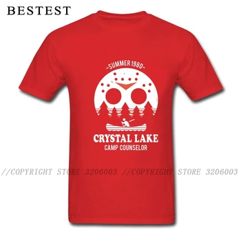 Kanu Tees Moški Tshirt Crystal Lake Tabor Svetovalec T-shirt Jason Voorhees Grozljivk noč Čarovnic T Srajce Pokol Pralni Bombaž Vrhovi
