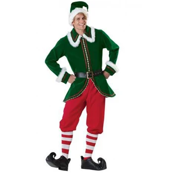 Karneval Santa Claus Zeleni Škrat Kostum Božič Jolly Fancy Stranka Zeleni Mah Par Obleko Cosplay Halloween