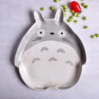 Keramike, Porcelana, Ustvarjalno, Srčkan Totoro Mačka Oblikovan Pločevina Jed Večerja Skledo, Žlico Plošče, Kuhinjske Posode
