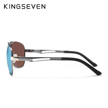 KINGSEVEN blagovne Znamke Classic Polarizirana sončna Očala Moških Vožnje Alu Rjava Okvir sončna Očala Moški Očala UV400 Gafas