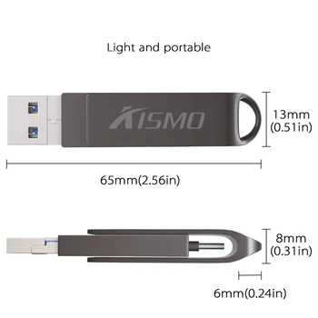 Kismo USB3.0 tip-C pen drive 32gb 64gb pomnilnika memory stick otg USB Flash Drive za Samsung S8 S9 Opomba 8 9 Huawei P10 P20 Mate 10 20