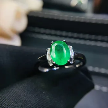 Kolumbija Fine Nakit Prstani Pravi Diamanti, Naravni Smaragdno dragih kamnov Ženski Poročni Prstani za ženske v Redu Obroč
