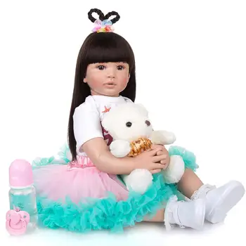 KUKADOLL 24 Palčni Moda Srčkan Rodi Deklica Lutka Lasuljo Hiar Krpo Telo Prerojeni Baby Doll Igrače Moda Božična Darila Za Otroke
