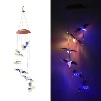 LED Osvetlitev Sončne Hummingbird Prostem Vetru Zvončki Doma Ornament Priročnik Inovativnih Obesek Vrt Dekoracijo Barva Zamenljiva Ligh