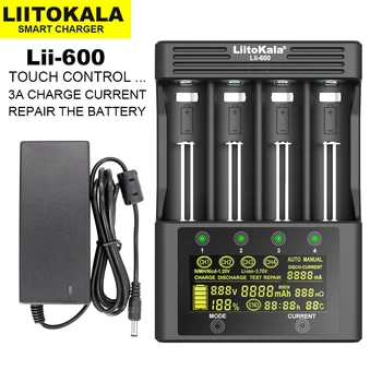 LiitoKala Lii-600 LCD Polnilec Za Li-ion, 3.7 V, in NiMH 1.2 V baterijo, ki je Primerna za 18650 26650 21700 26700 18350 AA AAA