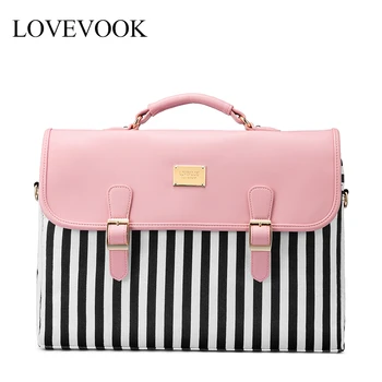 LOVEVOOK ženske torbico, modni trak platno laptop torbe za office ženske 2020 ženske ramenski crossbody vrečko za poslovno potovanje