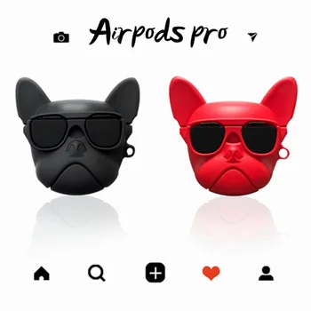 Luksuzni Luštna 3D blagovne znamke pes buldog silikonsko ohišje za Airpods pro Bluetooth Slušalke Pribor pokrov Vrečko polje za airpods 3