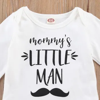 Ma&Baby 0-18 M Jeseni Novorojenega Dojenčka Baby Boy Oblačila, ki Long Sleeve Pismo Romper Hlače Klobuk Malčka Fant Obleke