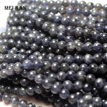 Meihan (1strand/set/20 g) naravni 6+-0.2 mm iolite nemoteno krog svoboden kroglice za nakit design, izdelava DIY
