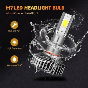 Mini H4 H7 LED Avto Smerniki Žarnice 12000LM 6500K H1 H3 H11 H13 H27 880 9005 HB3 9006 HB4 9007 COB Auto Svetilke Komplet