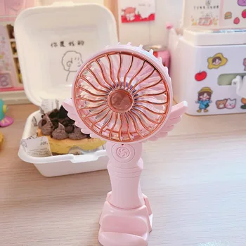 Mini Prenosni Žep Ljubitelj Risanke Japonski Sakura Hladen Zrak Strani Telefona Je Potekala Potovanja Hladilnik Za Hlajenje Mini Ventilatorji Moči Z Led Luči