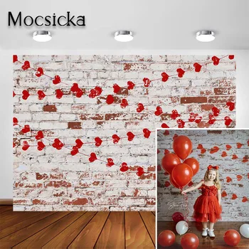 Mocsicka valentinovo Fotografiranje Ozadje za Foto Studio Rdeče Srce Zid Ozadju Poroko, Rojstni dan, Otroci Photoshoot