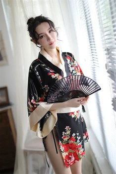 Moda Japonski Kimono Seksi Cosplay Obleko Za Ženske Tradicionalni Slog Haljo Yukata Kostume Pižamo Mehka Svila Pasu Na Debelo