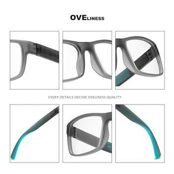 Moda Optični moška očala tr90 eye glasses okvir moških Kratkovidnost Recept Jasno očala Kvadratnih Očala okvirji za očala