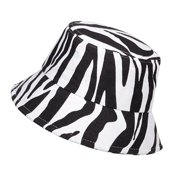 Moda poletje bombaž vedro klobuk zebra Prugasta tiskanja Ribič Klobuk Hip Hop prostem, potovanja panamski klobuk, slamnik za moške, Ženske