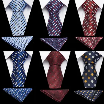 Moda za Moške Svile Kravato Žep Kvadratnih Nabor Prugasta Paisley Neckties svate Poslovnih Vratu Vezi 8 CM Handkerchief