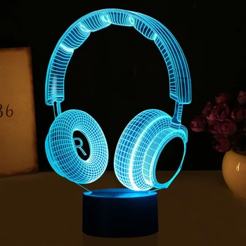 Moderno Mizo Lahka 3D Vzdušje, Glasba Slušalke Svetlo Razsvetljave v Zaprtih prostorih Noč Svetlobe Ustvarjalne namizne Svetilke Touch Kontrole Doma Dekor