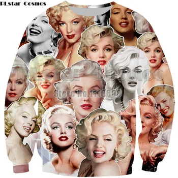 Modna majica s kapuco Marilyn Monroe Smešno plašč Vrhovi moški Ženske priložnostne pulover dolg rokav Obleka Hipster velikosti