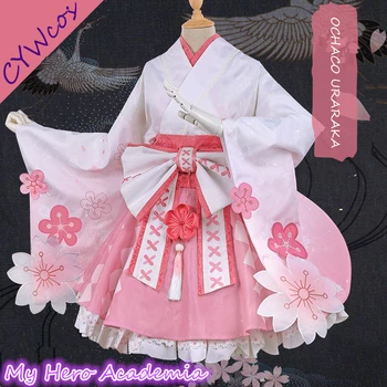 Moj Junak Univerzami OCHACO URARAKA Asui Tsuyu YAOYOROZU MOMO Himiko skorpion, no toga Jirou Kyouka Cosplay Kostum Cvet Festival Kimono